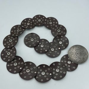 Unique western HOBO belt brown metal buckle adjustable size